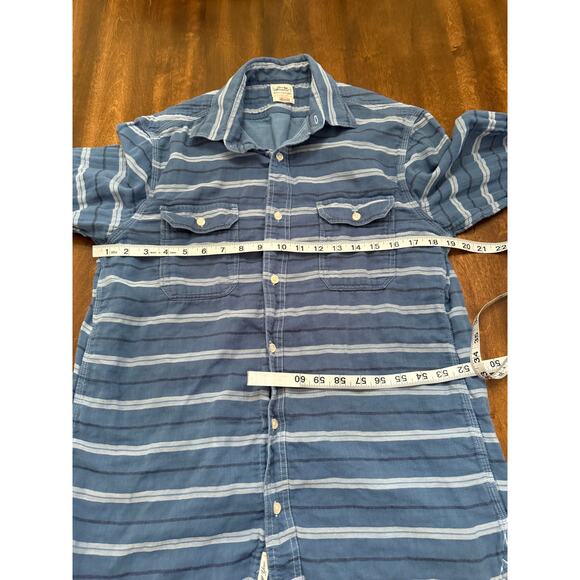 Lucky Brand Men's Blue Stripe Casual Long Sleeve Button Down Shirt Size Medium - Picture 7 of 9